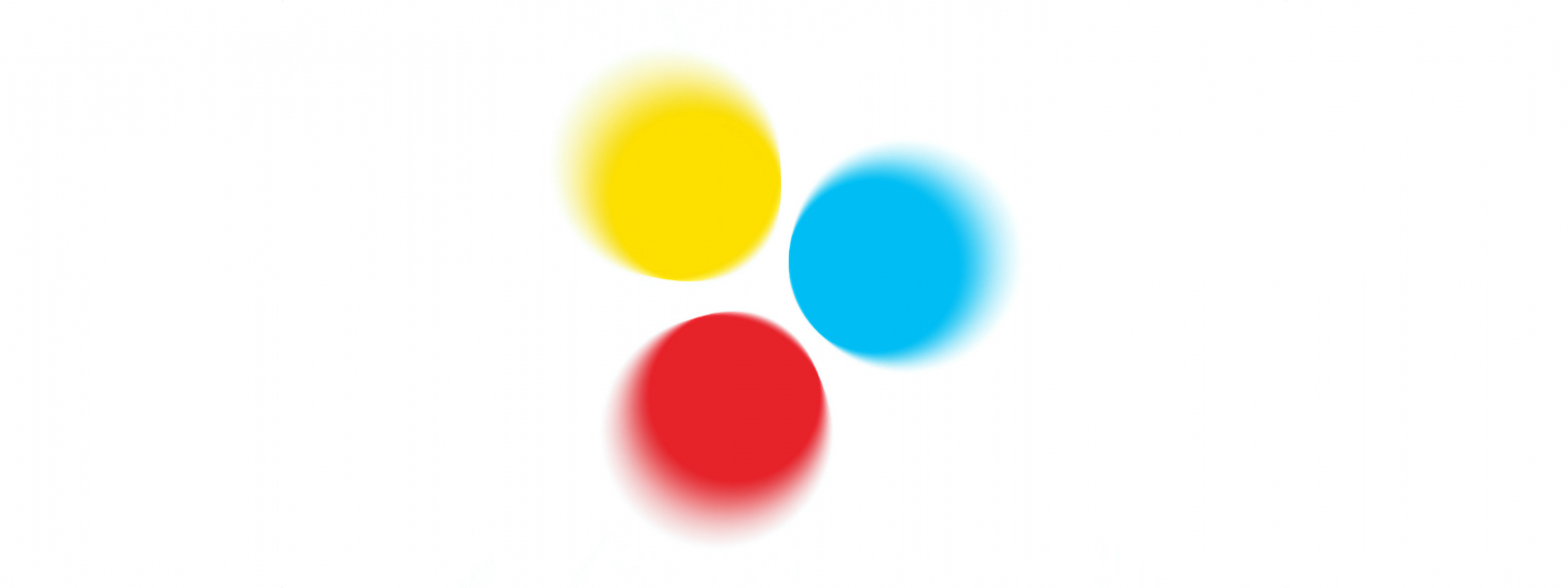 Logo of The Buddhist Centre Online with three colored discs in dynamic motion, yellow, red and blue, representing the Three Jewels of Buddhism - the Buddha, the teaching of the Dharma and the community that practices it together (the Sangha) 